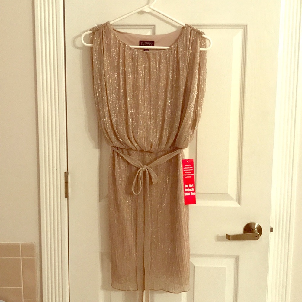 Gold colored new Enfocus Petite Dress- never worn.